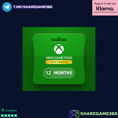 Gamepass Ultimate Xbox One - Xbox Series X/S - PC 12 mesi