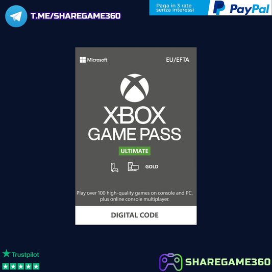 Gamepass Ultimate Xbox One - Xbox Series X/S - PC 12 mesi