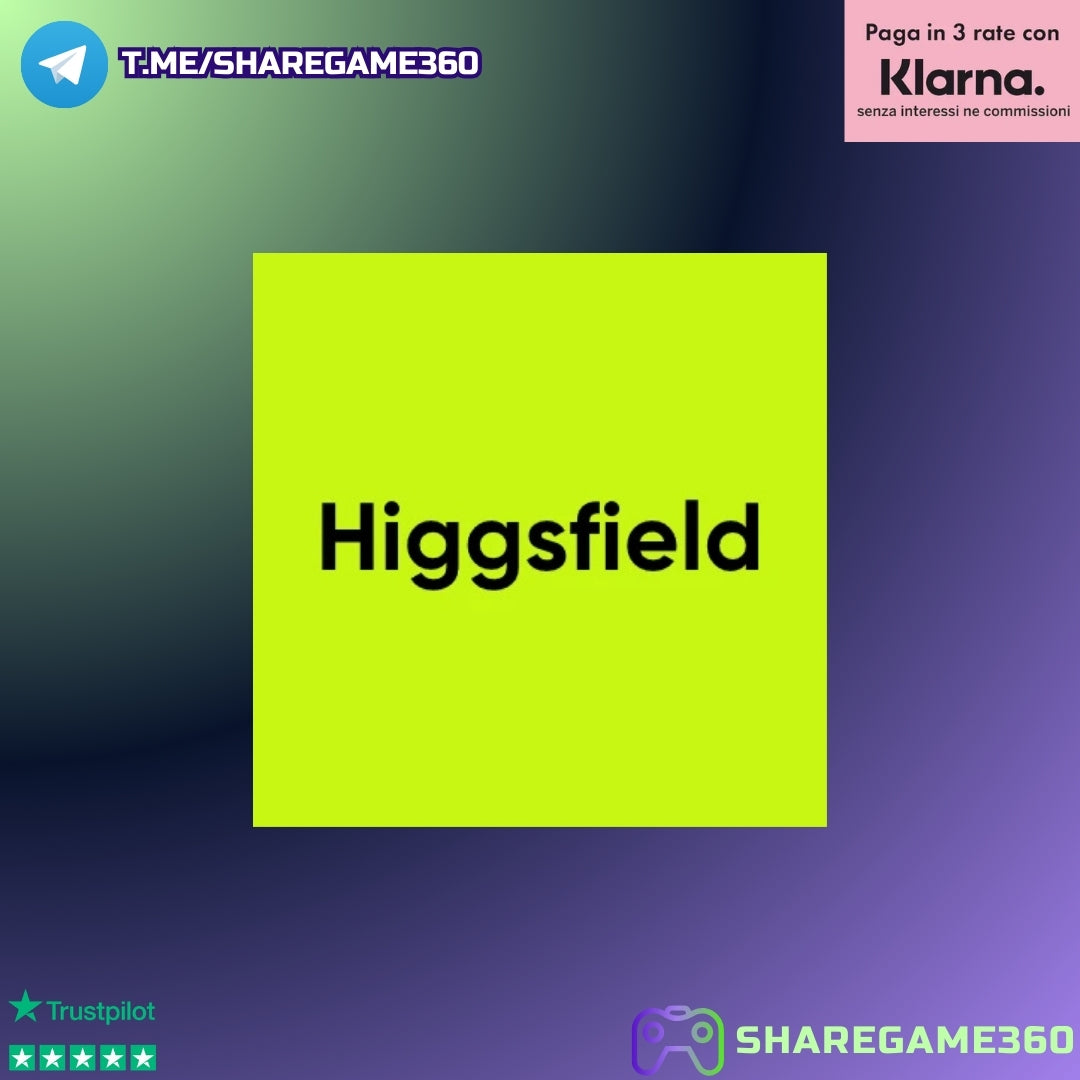 Higgsfield AI – Ultimate & Creator Plan | 1 Mese | Fino a 6000 Crediti