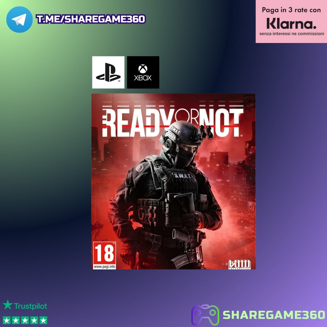 Ready or Not Account PS5 / Xbox Series X|S | Gioco Tattico SWAT Digitale